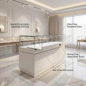 Mobile Vetrina di Design Elegante per Gioielli e Orologi di Grande Successo con Illuminazione a LED, Banco Espositore per Gioielleria - Product Image 4