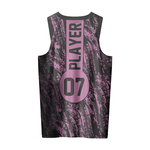 Ensemble de maillot de basket-ball réversible personnalisé pour hommes adultes, imprimé, sans manches, respirant, séchage rapide, évacuation de l'humidité, nouveaux designs personnalisés - Product Image 3