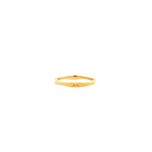 (Prix correspond uniquement au coût du travail) Bague de fiançailles et de mariage pour femme en or jaune 18K 22K 24K, 2,12g, bande fine et mince, Au916 - Product Image 5