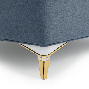 15cm White Plastic Modern Triangle <b>Sofa</b> <b>Legs</b> with Gold Cap and Chrome Strips <b>for</b> Living Room Easy Installation - Product Image 3