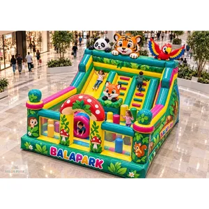 Grand parc de jeux gonflable extérieur sur le thème de la forêt avec toboggan par Balapark - Product Image 2