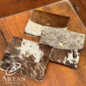 Mini lindo 2025 Hair-On cuero de vaca genuino monedero y tarjetero cuero genuino tarjeta de crédito bolsa diseñador regalo para mujeres - Product Image 1