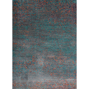 Tapis en laine et soie de bambou noué à la main Kavi Blue, collection Afterglow - Motif abstrait pour usage domestique Eskm-01 - Product Image 3