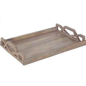 Plateau de service en bois massif personnalisé, plateau de service d'eau carré de mariage, plateau de service de nourriture pour les fêtes intérieures, plateau de service de nourriture pour le café de jus - Product Image 2