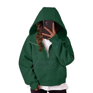Cheap Price Long Sleeves Women Half <b>Zipper</b> Hoodies Custom Design Women Half <b>Zipper</b> Hoodies <b>for</b> <b>Sale</b> - Product Image 1