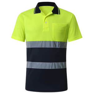 Camiseta Polo de cinta reflectante de manga corta de calidad superior 100% poliéster hombre Hi Viz camiseta Polo de seguridad con cinta reflectante - Product Image 1