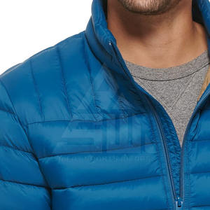 Blouson matelassé 2025, grande taille, hiver, chaud, col montant, logo frontal, nouveau design, style tendance, personnalisé pour homme - Product Image 6