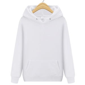 Automne hiver hommes polaire pull 100% coton épaissi à capuche fermeture éclair haut couleur unie décontracté sport à capuche - Product Image 1