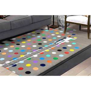 Tapis Banksy Dot Painter, Tapis Saloon, Tapis Banksy, Tapis imprimé à pois colorés, motif graffiti abstrait et mignon, avec poils doux - Product Image 2