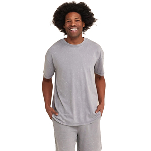 Unisex Acid Washed <b>Tie</b>-Dye Printed Cotton T-Shirt Shorts Combo Oversized O-Neck Leisure Style Quick Dry Heavyweight <b>Knitted</b> 100% - Product Image 1