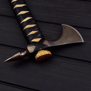 Hacha de Acero al Carbono Jexmoo Personalizada de 19.5 Pulgadas, Hachas Tomahawk con Mango de Madera de Palisandro, Funda de Cuero, Regalo para Exteriores, Hecho a Mano, Estilo Industrial - Product Image 5