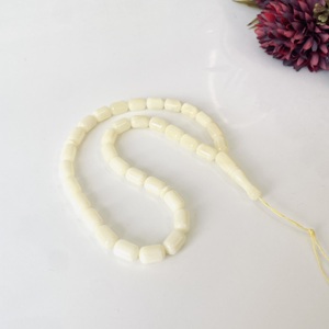 Misbaha en ambre blanc de la Baltique, petites perles en forme de baril, perles de prière islamiques naturelles - Product Image 3