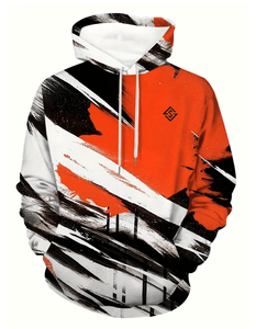 เสื้อฮู้ดดี้พิมพ์ลายร็อคแตก 3 มิติ สำหรับผู้ชายไซส์พลัส ทรงโอเวอร์ไซส์ ผ้าฝ้าย 100% ระบายอากาศได้ดี เป็นมิตรกับสิ่งแวดล้อม เหมาะสำหรับฤดูใบไม้ร่วงและฤดูหนาว - Product Image 1