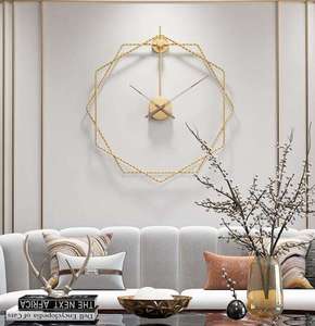 Reloj de pared chapado en oro de lujo, arte de pared decorativo de estilo clásico moderno para sala de estar, decoración del hogar, calidad superior al mejor precio - Product Image 3