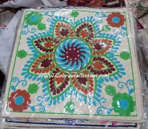 Handmade Boho Embroidery Work Cotton Fabric Cushion Covers Wholesale Supply for <b>Hotel</b> Home Furnishing Decor Embroidered <b>Pillow</b> - Product Image 1
