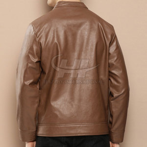 Concevez votre propre veste en cuir de vache pour homme pour l'hiver avec logo sur le devant, de haute qualité, à manches longues, écologique, respirante, au meilleur prix - Product Image 3