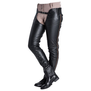 Chaps d'équitation en cuir véritable souple de qualité supérieure, style western, fermeture éclair, confortables et respirants pour la compétition et la moto - Product Image 3