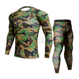 Ropa deportiva de tela transpirable para ejercicio y correr conjunto de compresión diseño personalizado conjunto de compresión de tela elástica - Product Image 1