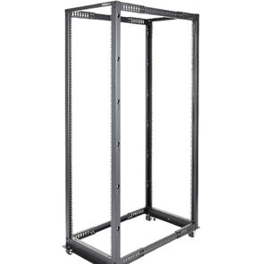 Support de serveur exclusif 42U 19 pouces à cadre ouvert | 4 poteaux réglables 22 à 40 pouces | Rack réseau mobile sur pied - Product Image 1