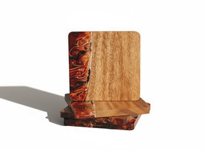 Ensemble de sous-verres en résine colorée écologique polie de haute qualité, sous-verres à boisson en époxy faits à la main, sous-verres rectangulaires modernes créatifs pour la maison - Product Image 5