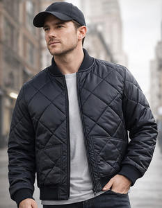 Chaqueta Bomber Acolchada para Hombre, Ligera, con Cierre, Estilo Universitario, con Cuello Acanalado, Ropa de Calle Informal, Prenda Exterior de Invierno - Product Image 1