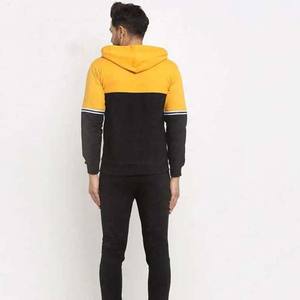 Survêtement pour homme de haute qualité, imprimé hiver, 100% coton, personnalisé, jaune et noir, streetwear, respirant, confortable, cargo, sweat-shirt - Product Image 2