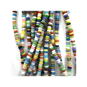 Wholesale 14 Inch Ethiopian Natural Dyed Multi-Color Smooth <b>Heishi</b> Shape Stone <b>Beads</b> High 3-4mm Premium for Jewelry Making - Product Image 5