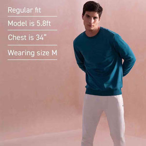 Sweat-shirt à col rond pour homme, couleur unie, tricoté, coupe classique, style décontracté, style automne - Product Image 3
