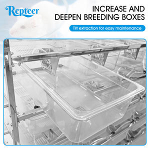 Repteer 202 <span class=keywords><strong>Cage</strong></span> à rats en acier inoxydable massif de grande taille et élégante CXCL005 avec système d'abreuvement 36 et bac en plastique - Product Image 5