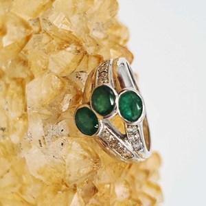 Anillo ovalado de esmeralda de plata 925, anillo de plata con piedras preciosas de Esmeralda Natural, joyería, anillo impermeable - Product Image 3