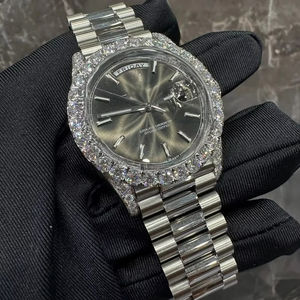 Handmade 41MM Bezel Set Moissanite Hip Hop Watch for Men High Quality Customized <b>Wristwatch</b> Stainless Steel Wholesale Jewelry - Product Image 3