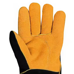 Distil Industries Guantes de soldadura de cuero dividido de vaca Guantes largos de seguridad de cuero genuino de vaca Protección DE TRABAJO Soldadura industrial - Product Image 5