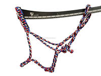 Harnais de selle western haut de gamme en corde, fait main, en polypropylène, bleu/noir/rouge/blanc, ajustement confortable, durable, tressage mule.