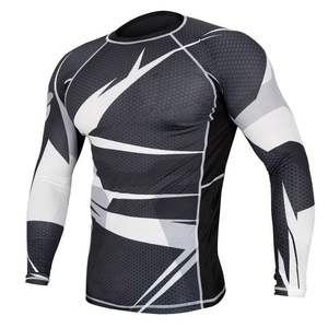 Rashguard personnalisé sublimé pour hommes et femmes, anti-abrasion, couture plate, faible MOQ - Product Image 6