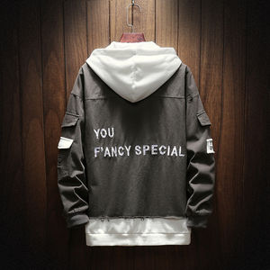 แจ็คเก็ตยีนส์ผู้ชายโลโก้สั่งทำ คุณภาพสูง ดรอปชิป คอตั้ง ระบายอากาศ แห้งเร็ว แต่งผ้าแบบแพทช์เวิร์ค ทันสมัย - Product Image 5