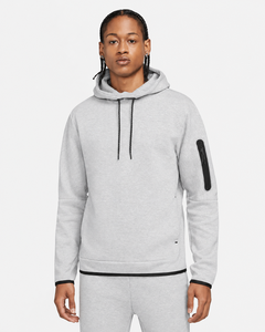 Sudadera con Capucha Gris Claro para Hombre, Corte Regular, Color Sólido, Informal, de Forro Polar, con Bolsillo Delantero, para Otoño 2027 - Product Image 1