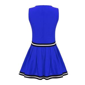 Uniformes de cheerleading les plus vendus pour les jeunes filles, haut court, jupe sans manches, 100% polyester et différentes couleurs, tailles plus grandes - Product Image 5