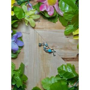 Pendentif artisanal Navajo en turquoise Golden Hill et argent sterling avec technologie d'incrustation à sertissage clos - Product Image 2