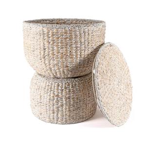 Table d'appoint en osier de luxe pour la décoration et le rangement, prix bas, table d'appoint en jacinthe d'eau, tables d'appoint - Product Image 3