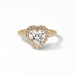 14K oro blanco corazón corte incoloro Moissanite anillo de compromiso 2,00 TW joyería para boda fiesta piedras preciosas anillos Gra certificado - Product Image 1