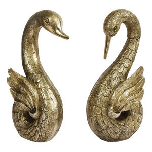 Laiton Cygne Paire Statue Vastu Décoratif Maison Intérieur Article Feng Shui pour Amour Couple Artisanat Or Couleur 9.5 Pouces 4.5 KG - Product Image 5