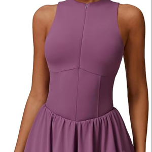 Robe de tennis 2 en 1 pour femme avec short intégré Robe d'entraînement élastique respirante pour vêtements de sport athlétiques de fitness - Product Image 5