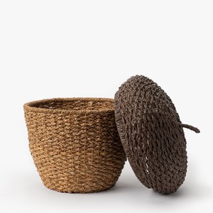 Cesto de paja con forma de bellota, juego de regalo para baby shower, caja de cesta de almacenamiento con tapa de algas marinas tejidas, cestas bonitas con forma de fruta - Product Image 3