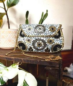 Design de luxe femmes mariage laiton mosaïque pochette pour soirée utilisation portefeuille pochette produit de vente chaud - Product Image 6