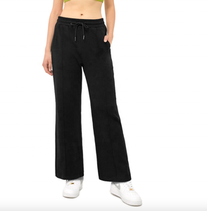 Women's High-Waisted Straight Leg Sweatpants Loose Casual Silk Lounge Pants <b>with</b> Drawstring Cotton <b>Trousers</b> <b>Pockets</b> Mid Waist - Product Image 2