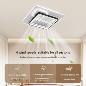 # Ventilateur de plafond sans pales 5015S contemporain à moteur DC, contrôle intelligent, 6 vitesses, télécommande, lumière LED dimmable pour chambre à coucher - Fonctionnement silencieux - Product Image 5