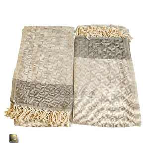 Ayseliza Modern <b>Patterned</b> Reversible Turkish Beach <b>Towel</b> Classic Breathable Cotton Durable Functional Travel Hammam Use Model - Product Image 2