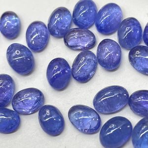 Vente en gros de cabochon en tanzanite naturelle de forme ovale cabochon de taille calibrée pour la fabrication de bijoux - Product Image 4