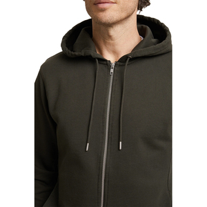 เสื้อฮู้ดดี้ผู้ชายผ้าฝ้ายหนาน้ำหนัก 450GSM ทรงบ็อกซี่ ไหล่ตก ซิปคู่ สไตล์สตรีทแฟชั่น สีพื้นเรียบง่าย - Product Image 5