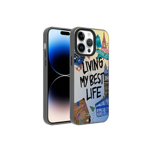 Coque rigide pour iPhone 14 Pro avec motif de dragon imprimé UV - Housse de voyage isolante (PU) - Product Image 1